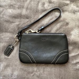 Coach • Black Leather Wristlet